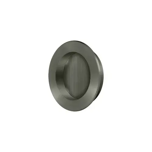 Flush Pull , Round, HD, 2-3/8", Solid Brass in Antique Nickel Flush Pull , Round, HD, 2-3/8", Solid Brass in Antique Nickel