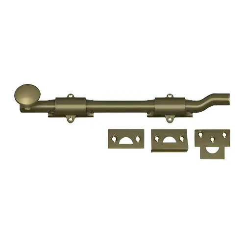 10" Surface Bolt w/ Off-set, HD in Antique Brass 10" Surface Bolt w/ Off-set, HD in Antique Brass