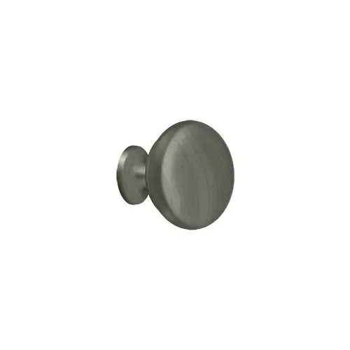 Knob Round Solid; Antique Nickel Finish