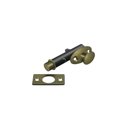 Mortise Bolt; Antique Brass Finish Mortise Bolt; Antique Brass Finish