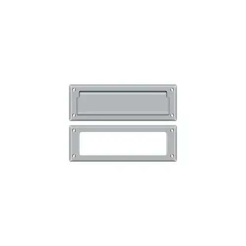 Mail Slot 8-7/8" with Interior Frame in Brushed Chrome