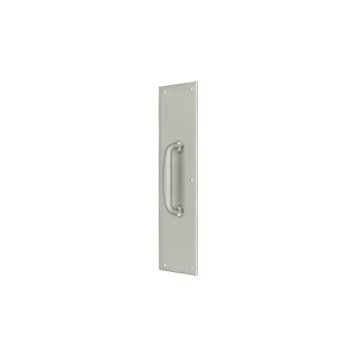 Push Plate w/ Handle 3-1/2" x 15 " - Handle 5-1/4" in Brushed Nickel Push Plate w/ Handle 3-1/2" x 15 " - Handle 5-1/4" in Brushed Nickel