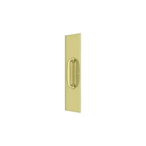 Push Plate w/ Handle 3-1/2" x 15 " - Handle 5-1/4" in Polished Brass Push Plate w/ Handle 3-1/2" x 15 " - Handle 5-1/4" in Polished Brass
