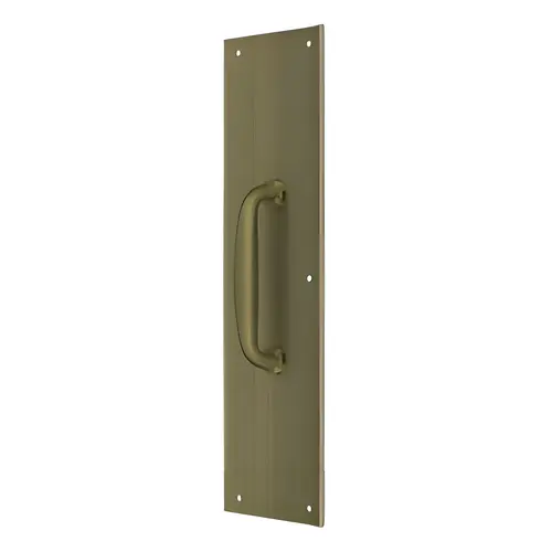 Push Plate w/ Handle 3-1/2" x 15 " - Handle 5-1/4" in Antique Brass Push Plate w/ Handle 3-1/2" x 15 " - Handle 5-1/4" in Antique Brass