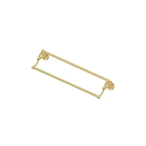 24" Center To Center R-Series Bathroom Towel Bar Double Lifetime Polished Brass 24" Center To Center R-Series Bathroom Towel Bar Double Lifetime Polished Brass