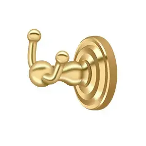 Deltana R2010-CR003 R-Series Robe Hook Double Lifetime Polished Brass