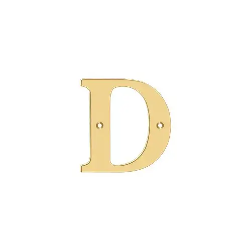 4" Residential Letter D; Lifetime Brass Finish 4" Residential Letter D; Lifetime Brass Finish