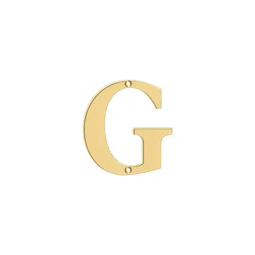 4" Residential Letter G in PVD Polished Brass 4" Residential Letter G in PVD Polished Brass