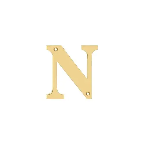 4" Height Residential House Letter Letter N Lifetime Polished Brass - pack of 10 4" Height Residential House Letter Letter N Lifetime Polished Brass - pack of 10