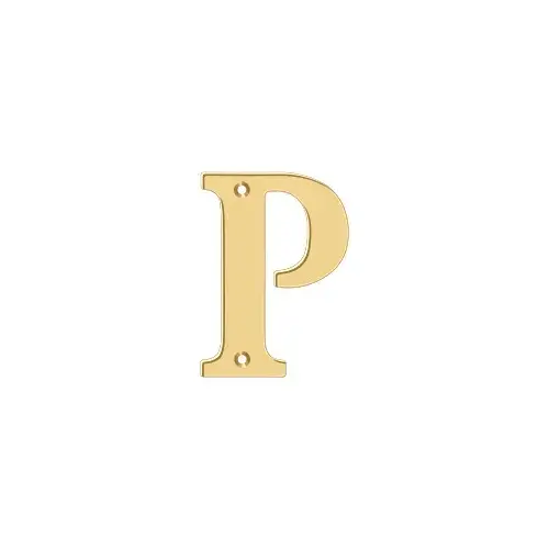 4" Residential Letter P in PVD Polished Brass 4" Residential Letter P in PVD Polished Brass