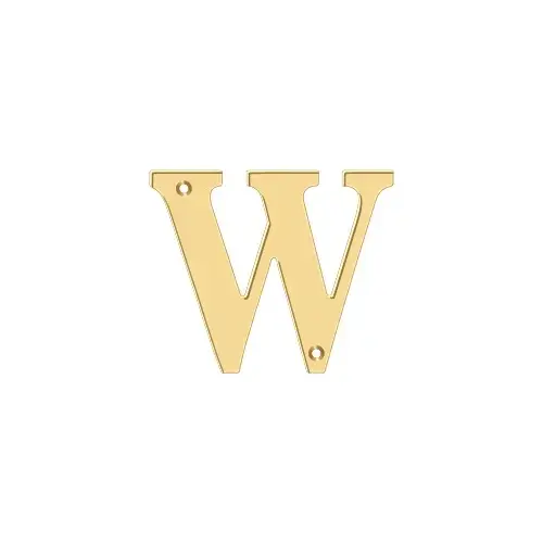 4" Residential Letter W; Lifetime Brass Finish 4" Residential Letter W; Lifetime Brass Finish