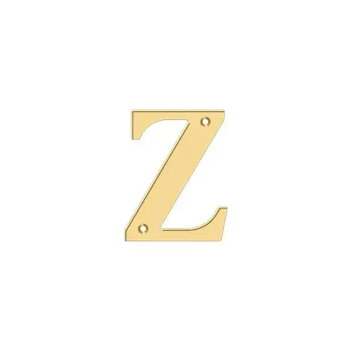 4" Height Residential House Letter Letter Z Lifetime Polished Brass - pack of 10 4" Height Residential House Letter Letter Z Lifetime Polished Brass - pack of 10