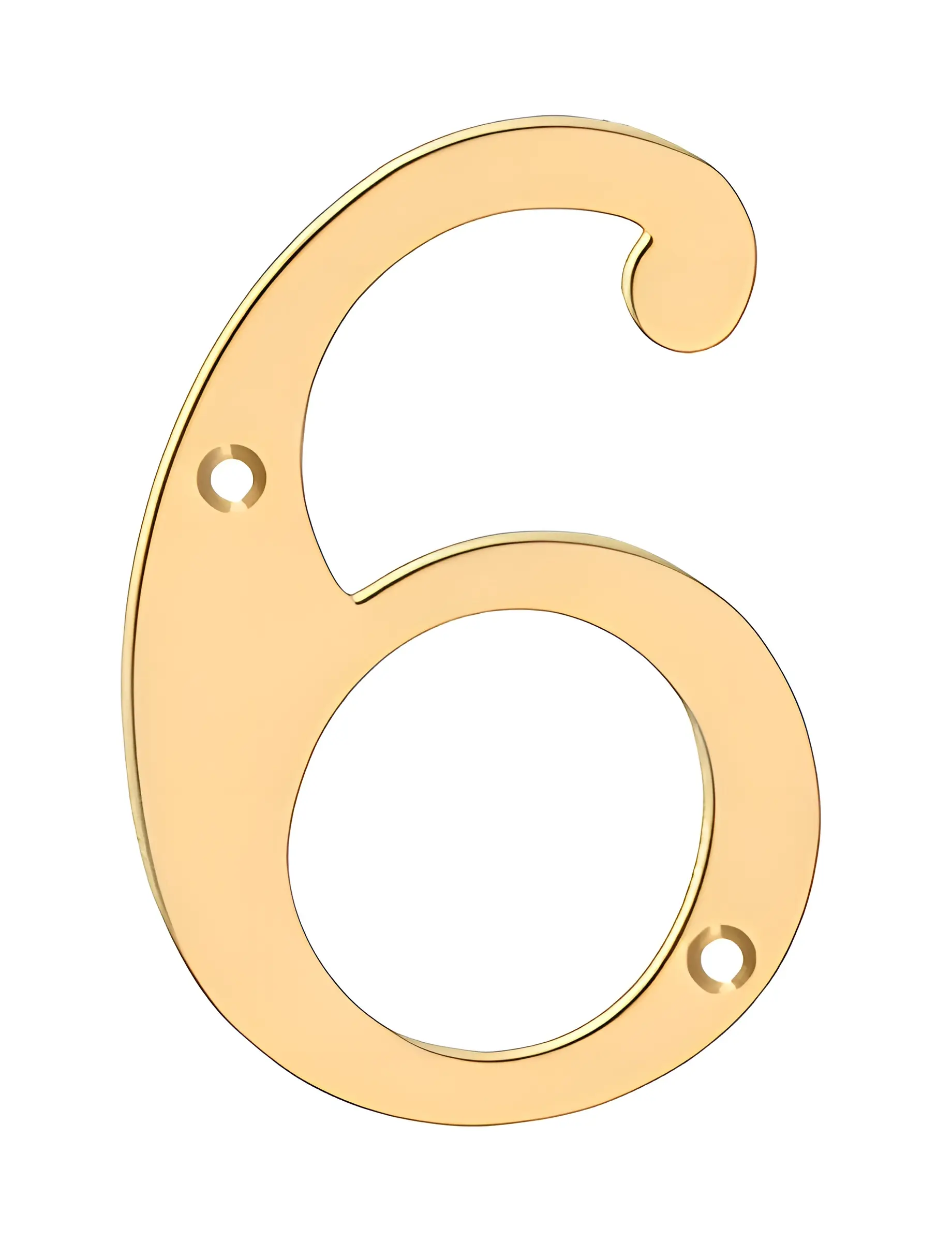 Deltana 6" Numbers; Solid Brass; Lifetime Brass Finish RN6-6