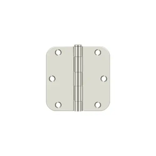 3-1/2" x 3-1/2" x 5/8" Radius Hinge, Residential Thickness in Polished Nickel Pair