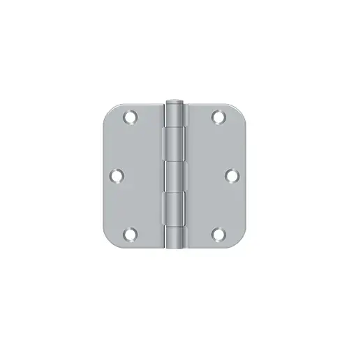 3-1/2" Height x 5/8" Radius Plain Bearing Mortise Door Hinge Radius Corner Brushed Chrome Pair 3-1/2" Height x 5/8" Radius Plain Bearing Mortise Door Hinge Radius Corner Brushed Chrome Pair