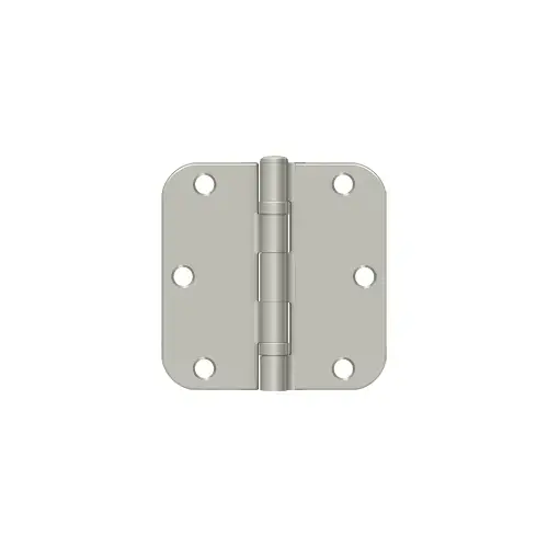 3-1/2" x 3-1/2" x 5/8" Radius Hinge, Ball Bearing in Brushed Nickel Pair 3-1/2" x 3-1/2" x 5/8" Radius Hinge, Ball Bearing in Brushed Nickel Pair