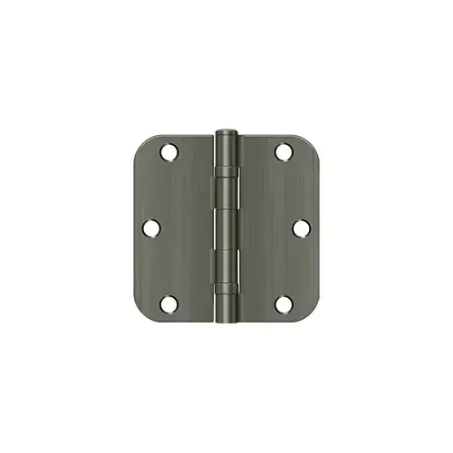 3-1/2" x 3-1/2" x 5/8" Radius Hinge, Ball Bearing in Antique Nickel Pair 3-1/2" x 3-1/2" x 5/8" Radius Hinge, Ball Bearing in Antique Nickel Pair