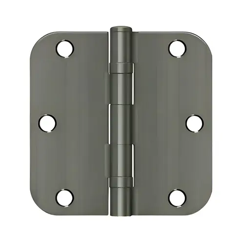 3-1/2" X 3-1/2" X 5/8" Radius Hinge, Steel Material, Ball Bearing, 5/8" Radius Corner, Antique Nickel Finish, Pair 3-1/2" X 3-1/2" X 5/8" Radius Hinge, Steel Material, Ball Bearing, 5/8" Radius Corner, Antique Nickel Finish, Pair