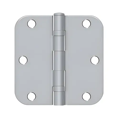 3-1/2" X 3-1/2" X 5/8" Radius Hinge, Ball Bearing, Steel Material, 5/8" Radius Corner, Brushed Chrome Finish 3-1/2" X 3-1/2" X 5/8" Radius Hinge, Ball Bearing, Steel Material, 5/8" Radius Corner, Brushed Chrome Finish