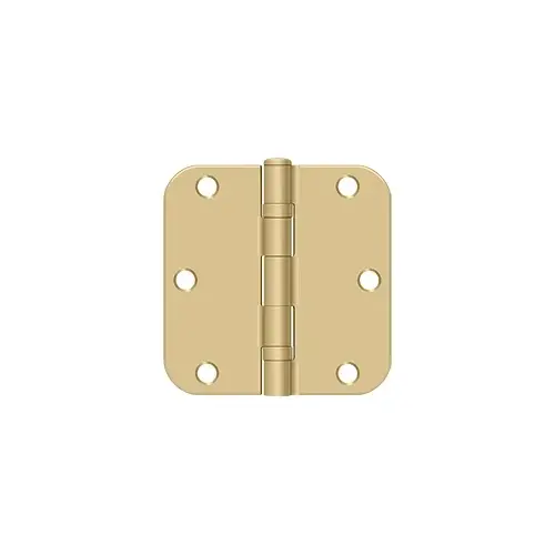 3-1/2" x 3-1/2" x 5/8" Radius Hinge, Ball Bearing in Brushed Brass Pair