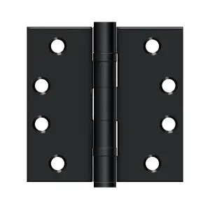 Deltana S44HDBB1B 4" x 4" Square Hinge, HD, Ball Bearings in Paint Black Pair