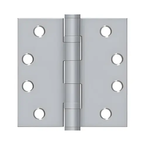 4" X 4" Square Hinge, Steel Material, Heavy Duty, Ball Bearing, 5 Knuckles, Full Mortise Mounting, Satin Chrome Finish 4" X 4" Square Hinge, Steel Material, Heavy Duty, Ball Bearing, 5 Knuckles, Full Mortise Mounting, Satin Chrome Finish
