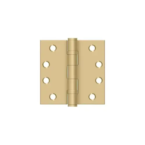 4" x 4" Square Hinge, HD, Ball Bearings in Brushed Brass Pair