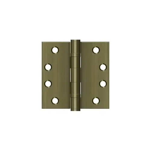 4" x 4" Square Hinge, HD, Ball Bearings in Antique Brass Pair 4" x 4" Square Hinge, HD, Ball Bearings in Antique Brass Pair