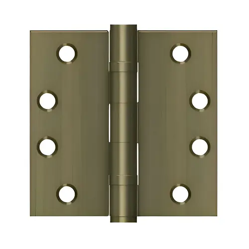 4" X 4" Square Hinge, HD, Ball Bearings, Steel Material, 4" Height, 4" Width, 0.129" Thickness, Antique Brass Finish 4" X 4" Square Hinge, HD, Ball Bearings, Steel Material, 4" Height, 4" Width, 0.129" Thickness, Antique Brass Finish