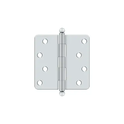4" x 4" x 1/4" Radius Hinge, w/ Ball Tips in Polished Chrome Pair 4" x 4" x 1/4" Radius Hinge, w/ Ball Tips in Polished Chrome Pair