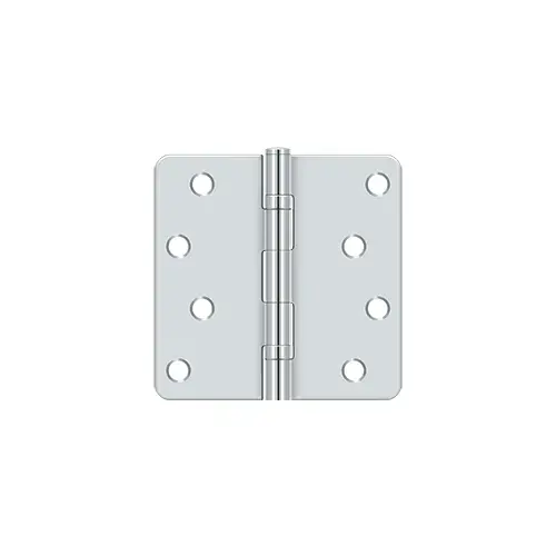 4" x 4" x 1/4" Radius Hinge, Ball Bearings, Residential in Polished Chrome Pair 4" x 4" x 1/4" Radius Hinge, Ball Bearings, Residential in Polished Chrome Pair