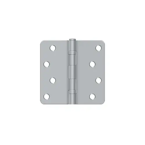 4" x 4" x 1/4" Radius Hinge, Ball Bearings, Residential in Brushed Chrome Pair 4" x 4" x 1/4" Radius Hinge, Ball Bearings, Residential in Brushed Chrome Pair