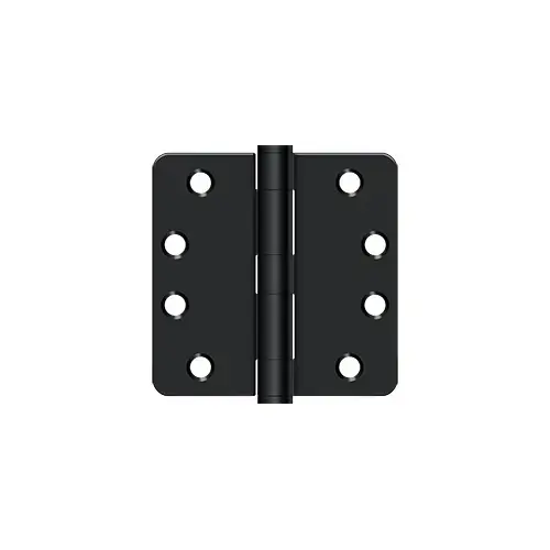 4" x 4" x 1/4" Radius Hinge, HD in Paint Black Pair
