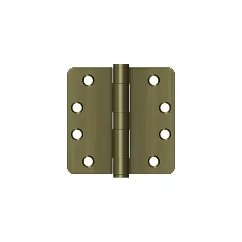 4" x 4" x 1/4" Radius Hinge, HD in Antique Brass Pair 4" x 4" x 1/4" Radius Hinge, HD in Antique Brass Pair