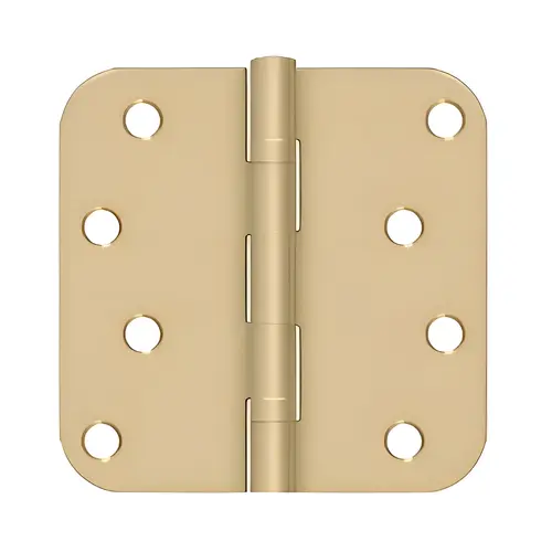4" x 4" x 5/8" Radius Hinge, Ball Bearings in Brushed Brass Pair
