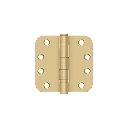 4"x 4"x 5/8" Radius Hinge, HD, Ball Bearings in Brushed Brass Pair 4"x 4"x 5/8" Radius Hinge, HD, Ball Bearings in Brushed Brass Pair