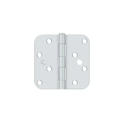 4" Height X 5/8" Radius Plain Bearing Mortise Door Hinge Radius Corner Prime Coat White Pair