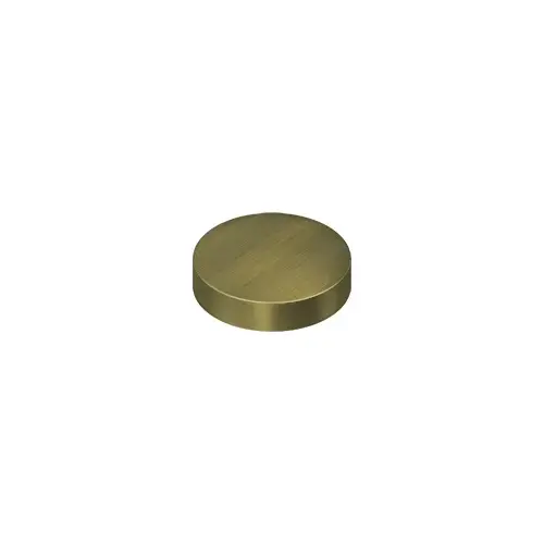 Screw Cover, Round, Flat, 1" Diam in Antique Brass