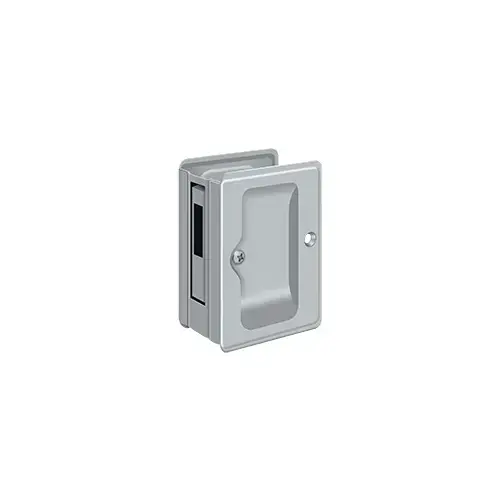 HD Pocket Lock, Adjustable, 3-1/4" x 2-1/4" Sliding Door Receiver in Brushed Chrome HD Pocket Lock, Adjustable, 3-1/4" x 2-1/4" Sliding Door Receiver in Brushed Chrome