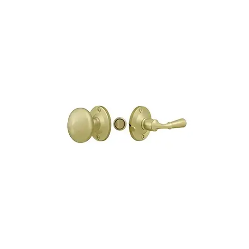 Storm Door Latch, Round, Tubular Lock in Polished Brass
