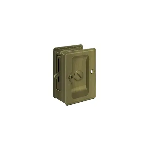 HD Pocket Lock, Adjustable, 3-1/4" x 2-1/4" Privacy in Antique Brass HD Pocket Lock, Adjustable, 3-1/4" x 2-1/4" Privacy in Antique Brass