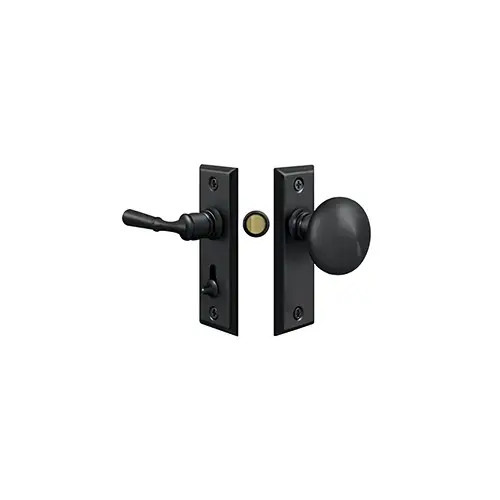 Storm Door Latch, Rectangular, Tubular Lock in Paint Black