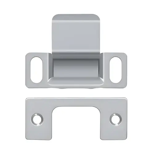Strike Plate, Dust Cup, Adjustable, Steel Material, 2-3/4" Height, 1-1/4" Width, 2" Center To Center, Satin Chrome Finish Strike Plate, Dust Cup, Adjustable, Steel Material, 2-3/4" Height, 1-1/4" Width, 2" Center To Center, Satin Chrome Finish
