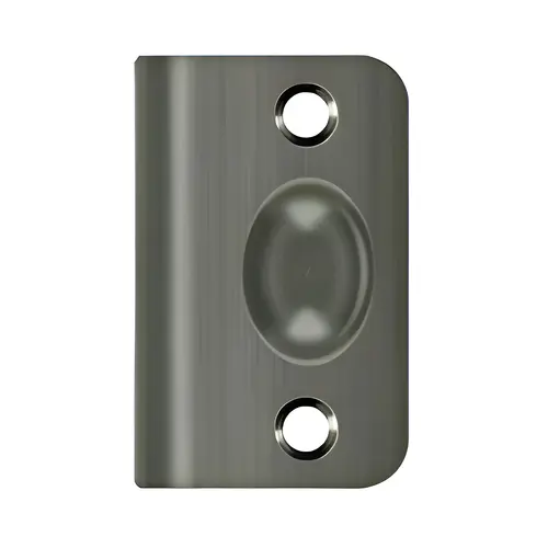 Strike Plate For Ball Catch And Roller Catch, Solid Brass Material, 2-1/8" X 1-3/8" Size, Antique Nickel Finish Strike Plate For Ball Catch And Roller Catch, Solid Brass Material, 2-1/8" X 1-3/8" Size, Antique Nickel Finish