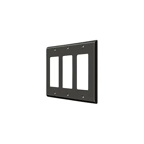 Switch Plate, Triple Rocker in Oil-rubbed Bronze Switch Plate, Triple Rocker in Oil-rubbed Bronze