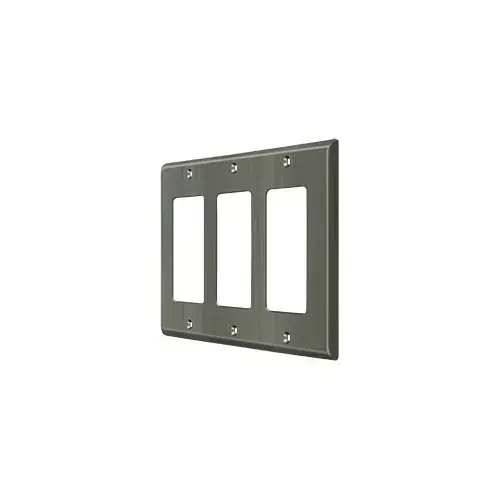 SWP4740 Switch Plate, Triple Rocker, Solid Brass Antique Nickel SWP4740 Switch Plate, Triple Rocker, Solid Brass Antique Nickel