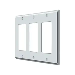 Deltana SWP4740U26 Switch Plate; Triple Rocker; Bright Chrome Finish