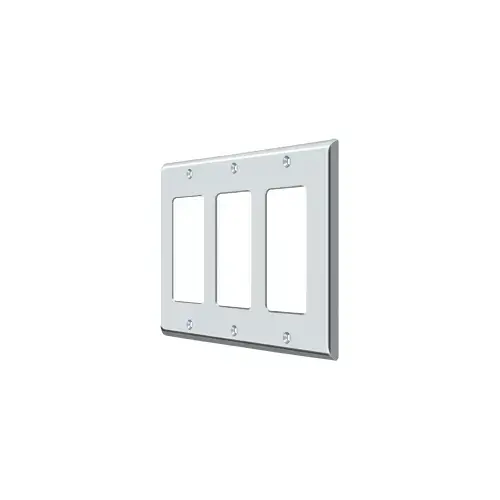 Switch Plate; Triple Rocker; Bright Chrome Finish