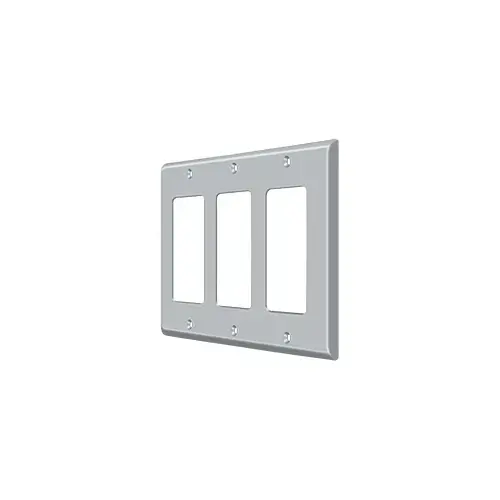 Switch Plate Cover 3 Rocker Brushed Chrome Switch Plate Cover 3 Rocker Brushed Chrome