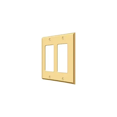 Switch Plate; Double Rocker; Lifetime Brass Finish